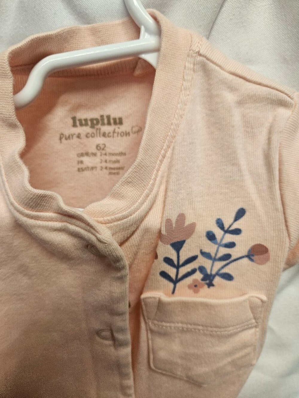Lupilu Baby Romper 2-4 Months Pink Floral Design